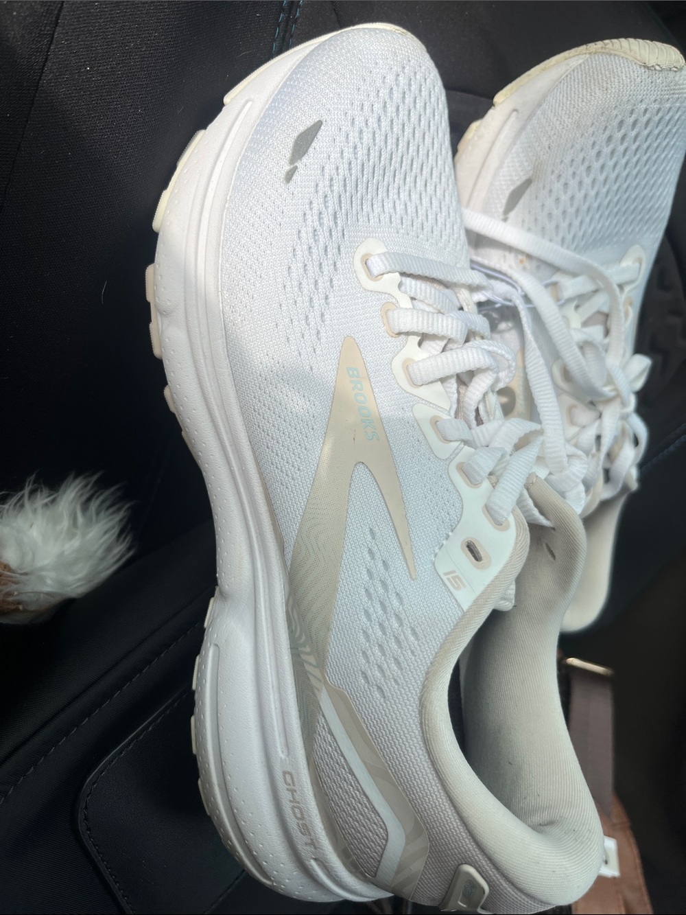 Brooks Women's White Athletic Running Shoes with Cream Accents